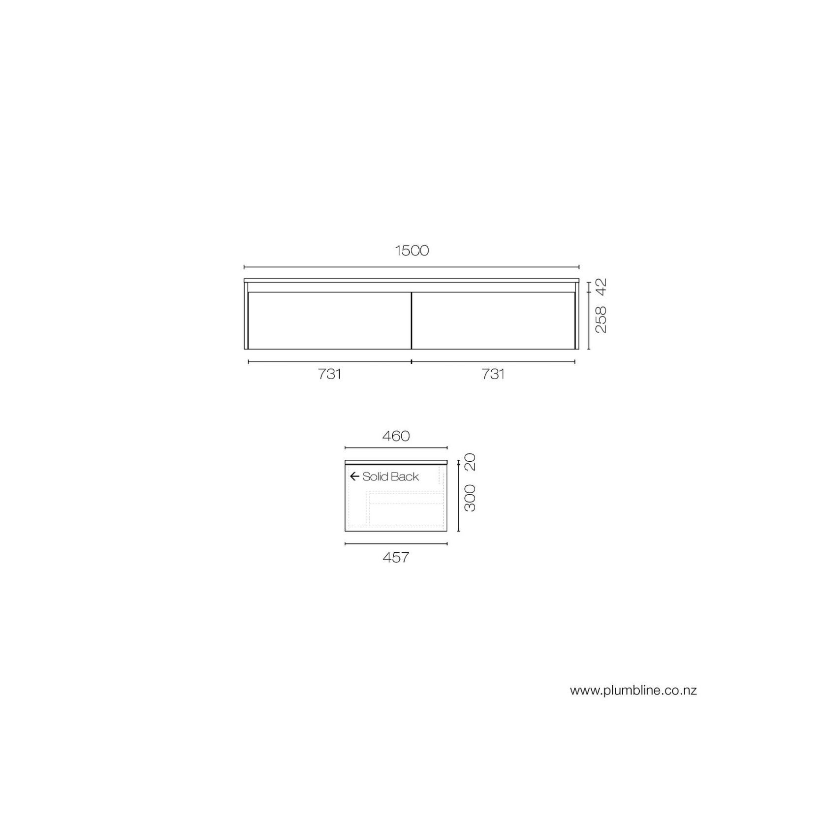 Stanza Casa 1500 Drawer Unit with Top 2 Drawer gallery detail image