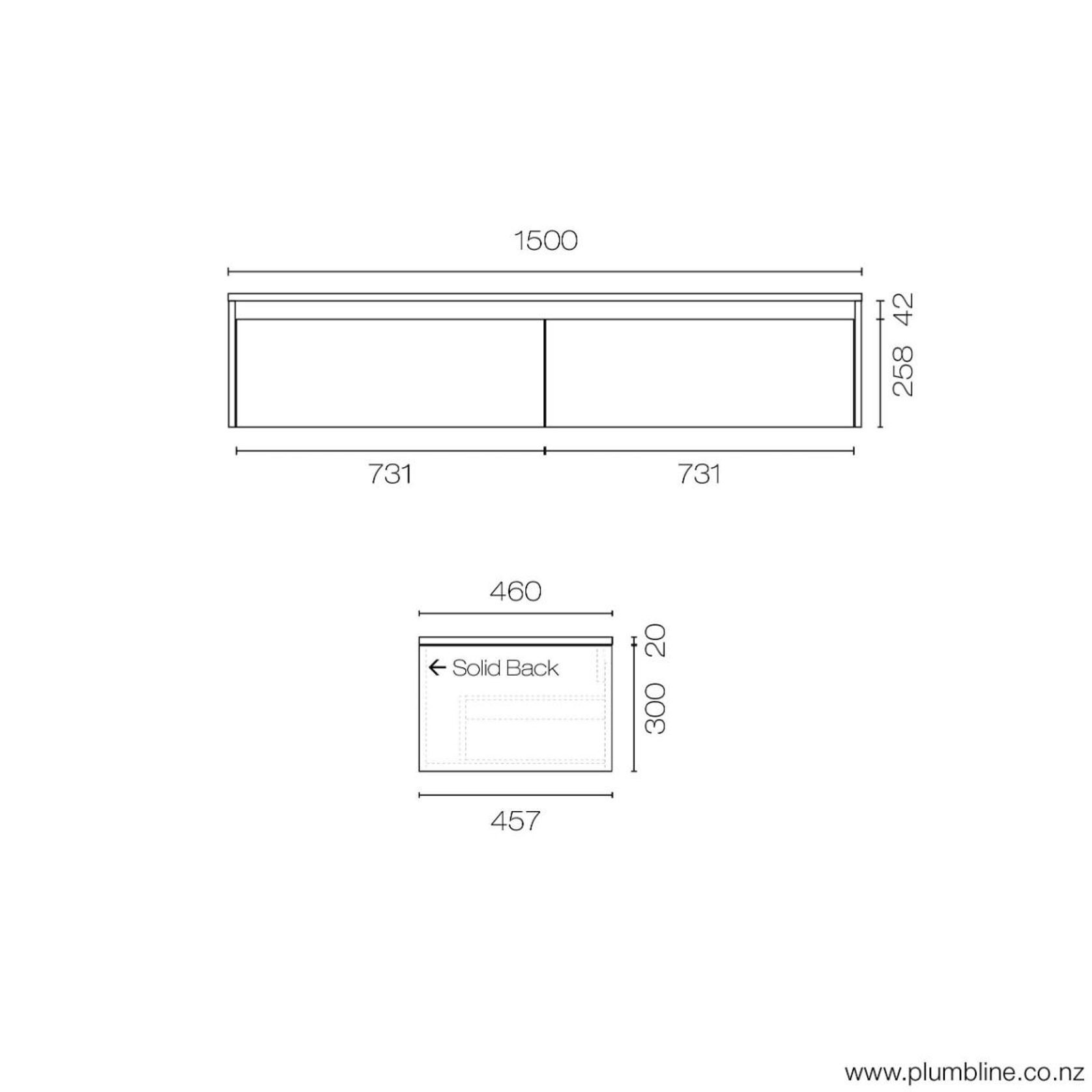 Stanza Casa 1500 Drawer Unit with Top 2 Drawer gallery detail image
