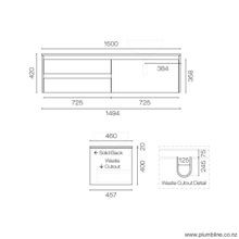 Stanza Legno 1500 3 Drawer Vanity Right gallery detail image