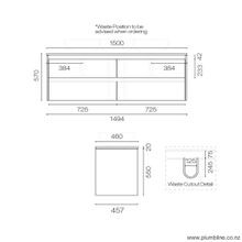 Stanza Legno 1500 4 Drawer Vanity gallery detail image