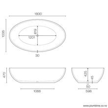 Ovo 1800 Freestanding Bath gallery detail image