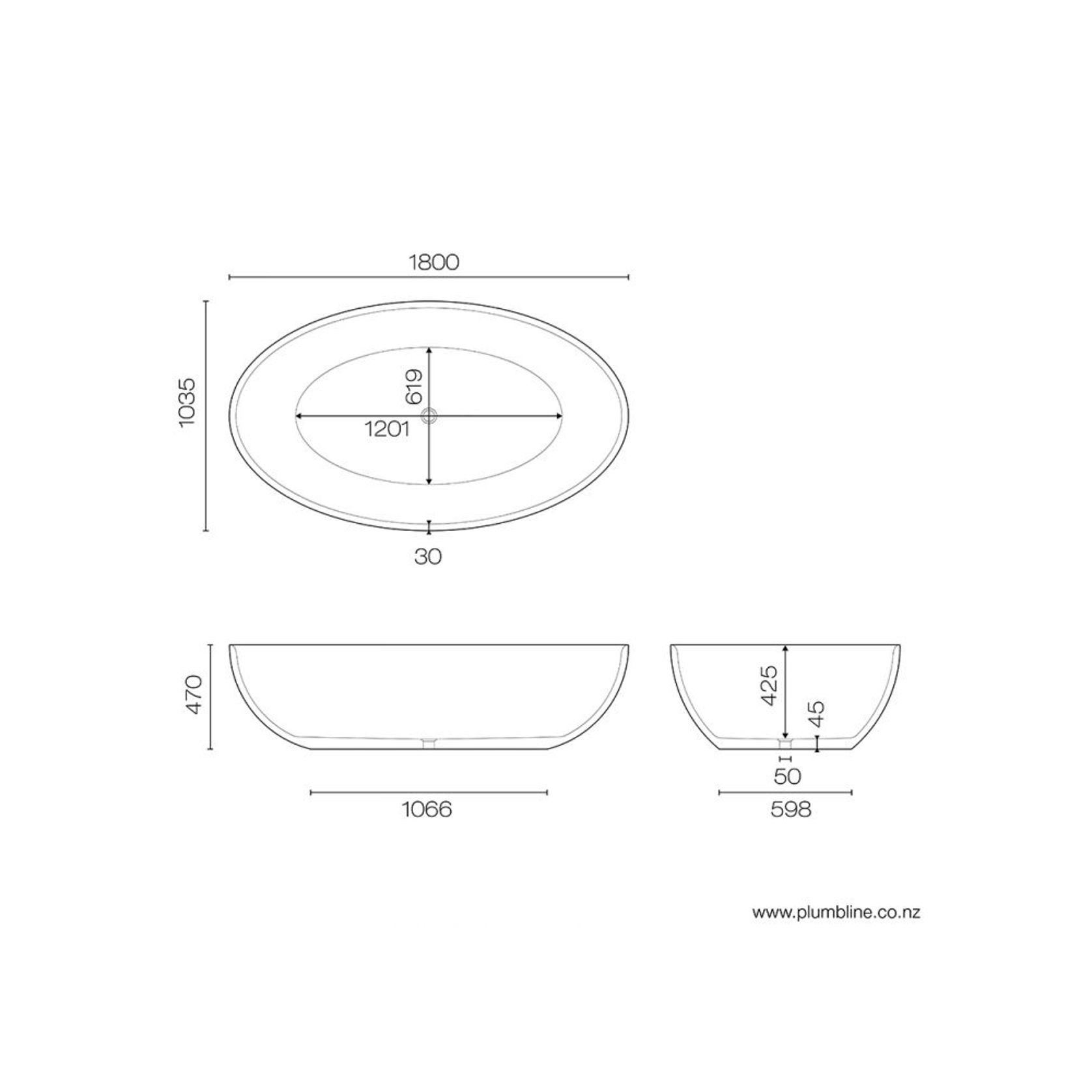 Ovo 1800 Freestanding Bath gallery detail image