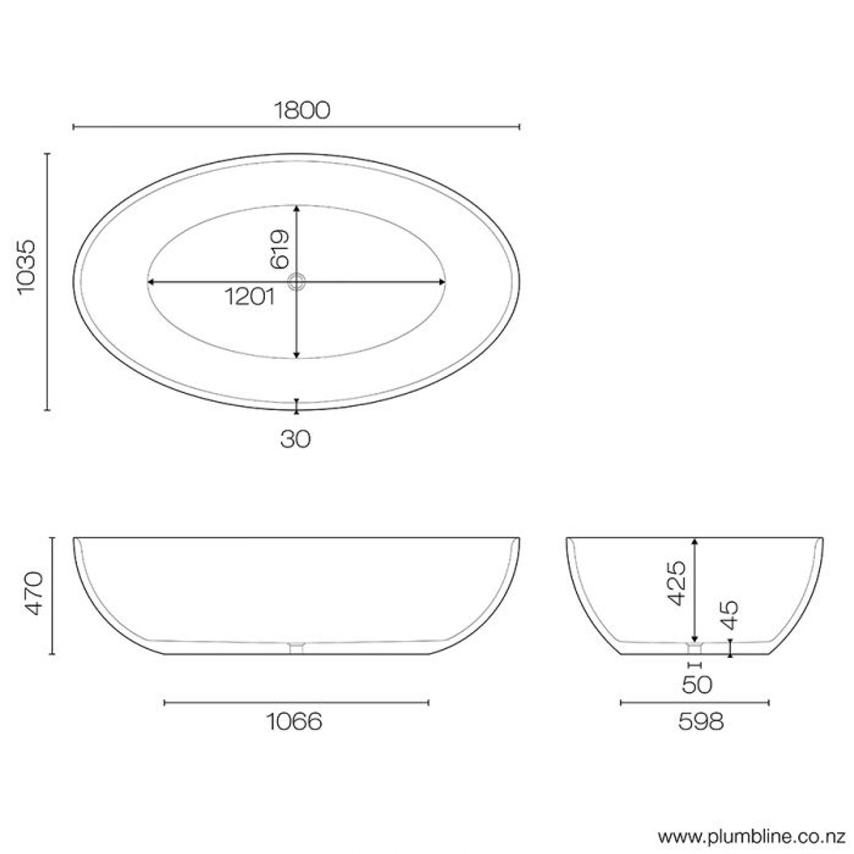 Ovo 1800 Freestanding Bath gallery detail image