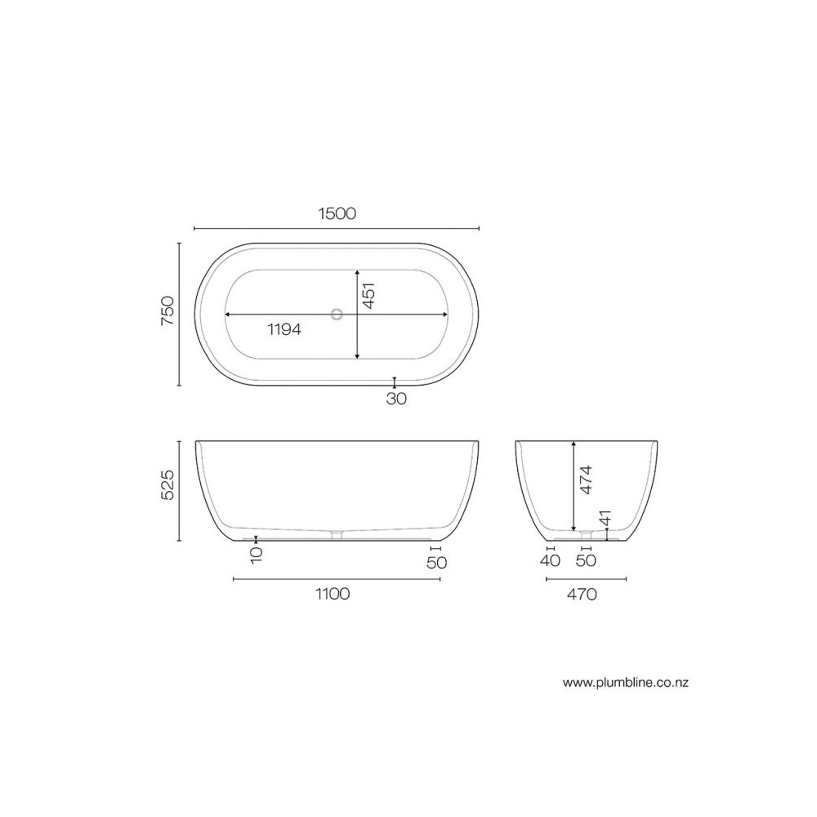 Vela 1500 Freestanding Bath gallery detail image