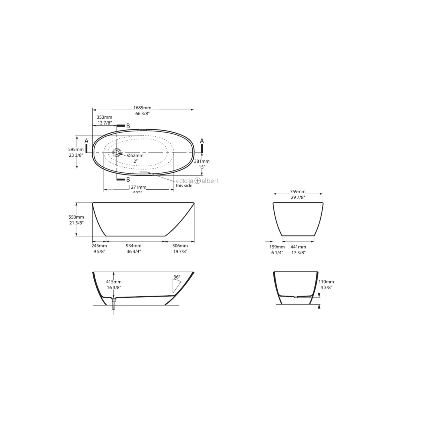 Mozzano II Freestanding Bath gallery detail image