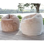 Vegan Fur Bean Bag - Cream gallery detail image