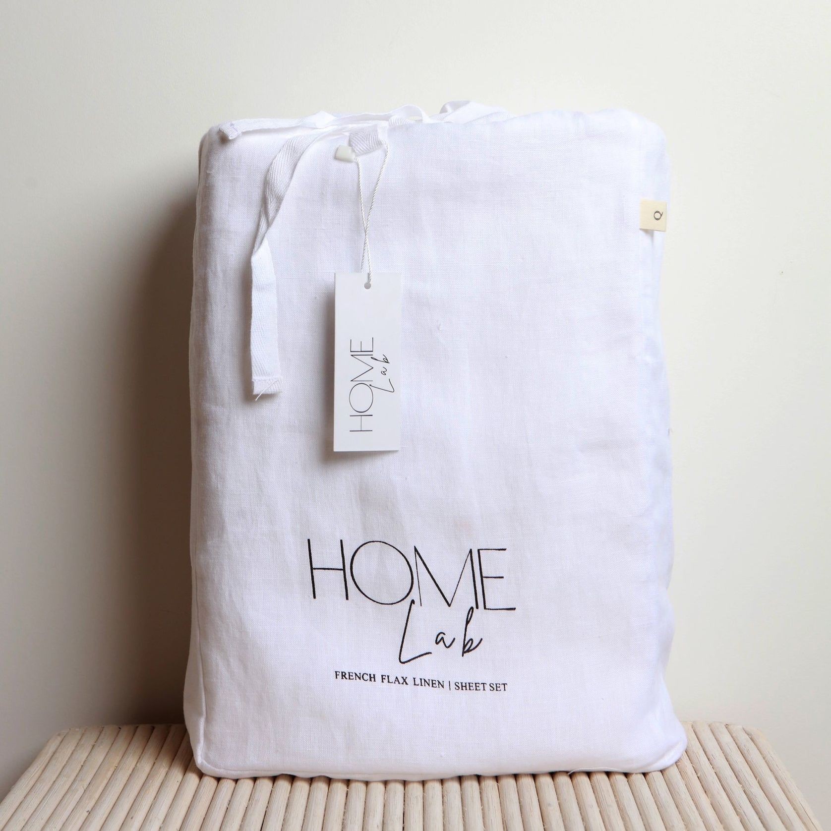 100% French Flax Linen Sheet Set- White gallery detail image