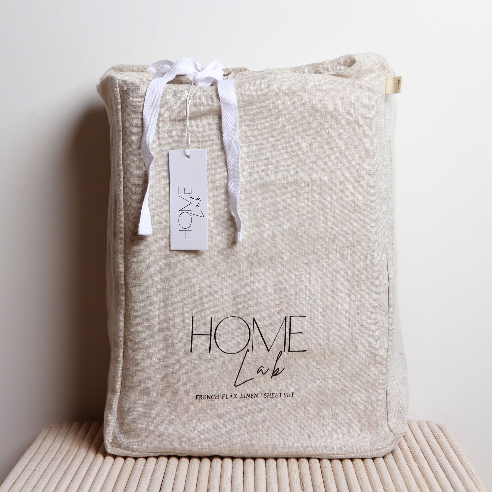 100% French Flax Linen Sheet Set - Natural Oat gallery detail image