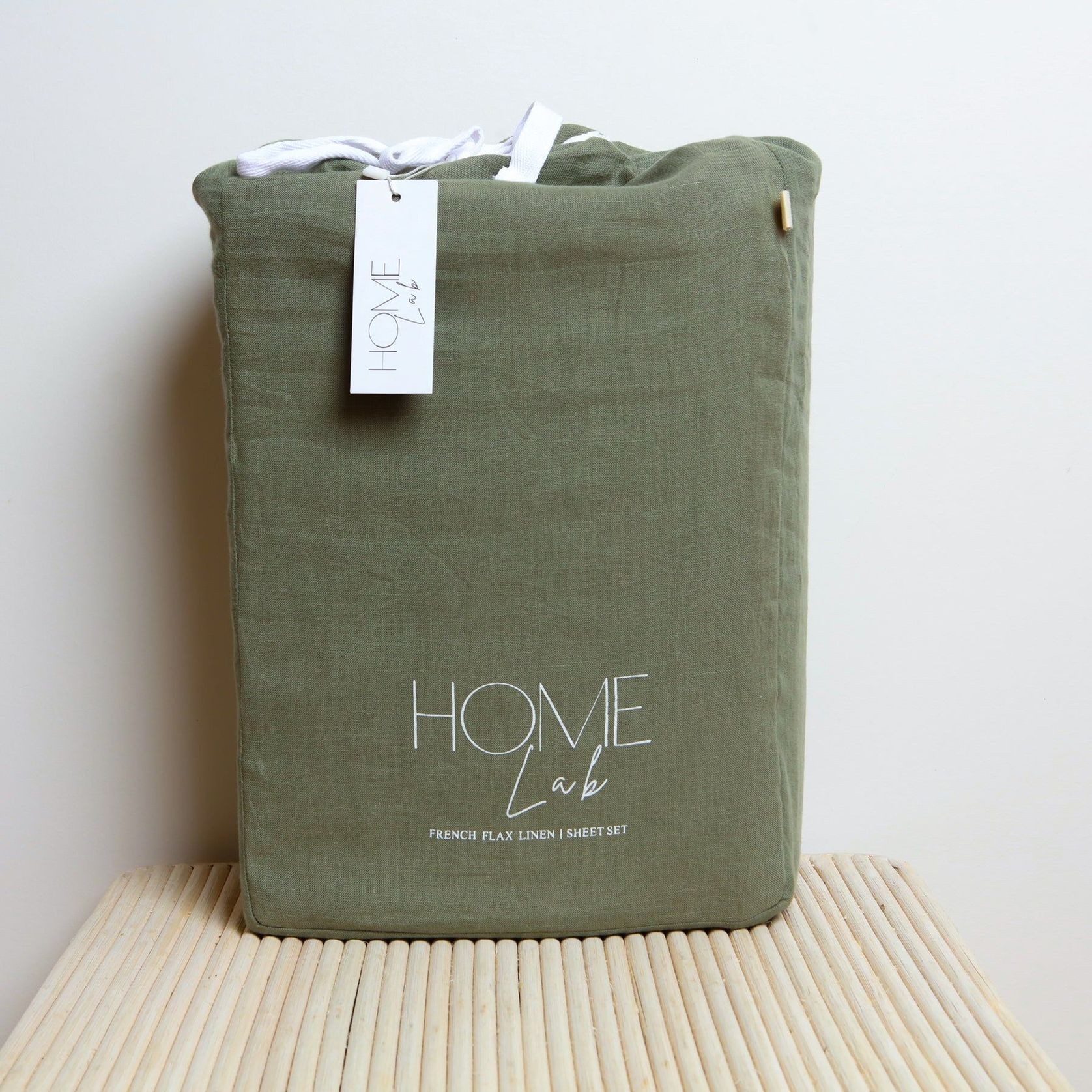 100% French Flax Linen Sheet Set - Lichen gallery detail image