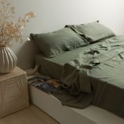 100% French Flax Linen Sheet Set - Lichen gallery detail image