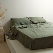 100% French Flax Linen Sheet Set - Lichen gallery detail image