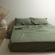100% French Flax Linen Sheet Set - Lichen gallery detail image