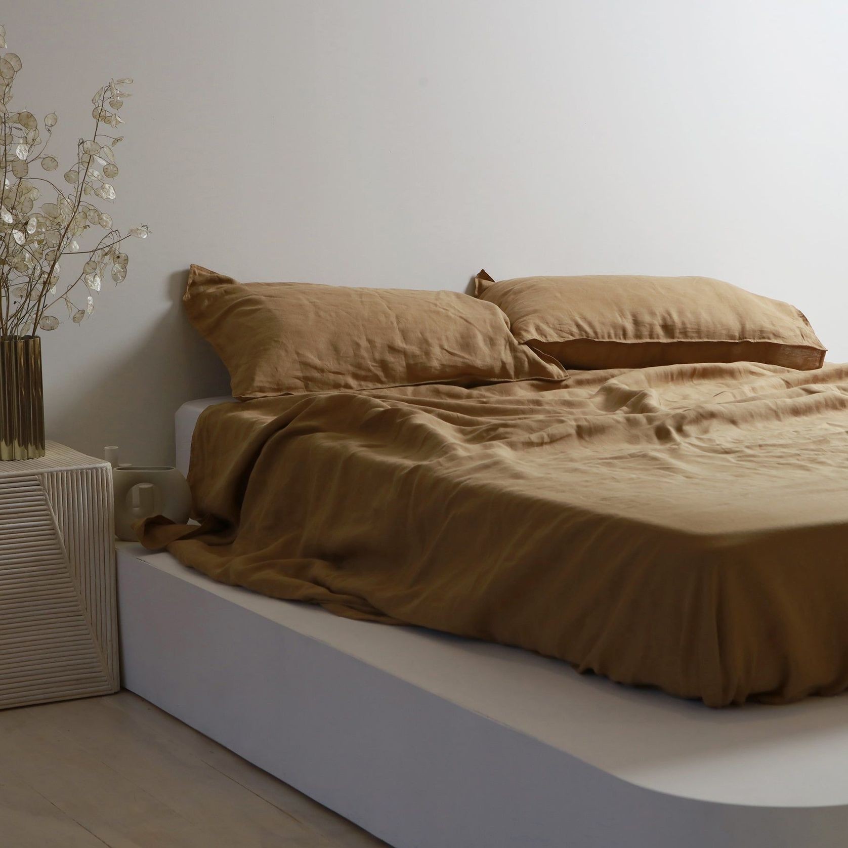 100% French Flax Linen Sheet Set - Ginger gallery detail image