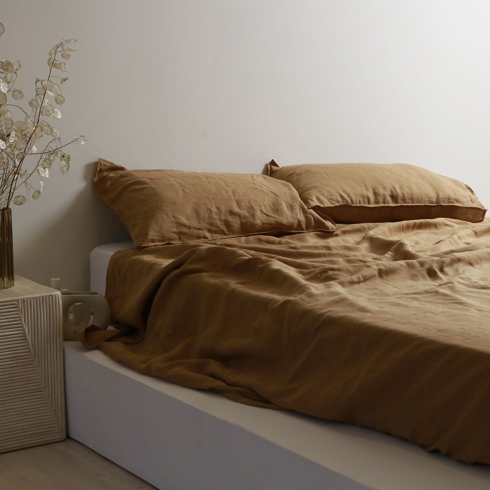 100% French Flax Linen Sheet Set - Ginger gallery detail image