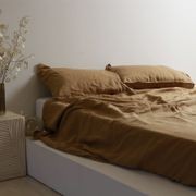 100% French Flax Linen Sheet Set - Ginger gallery detail image