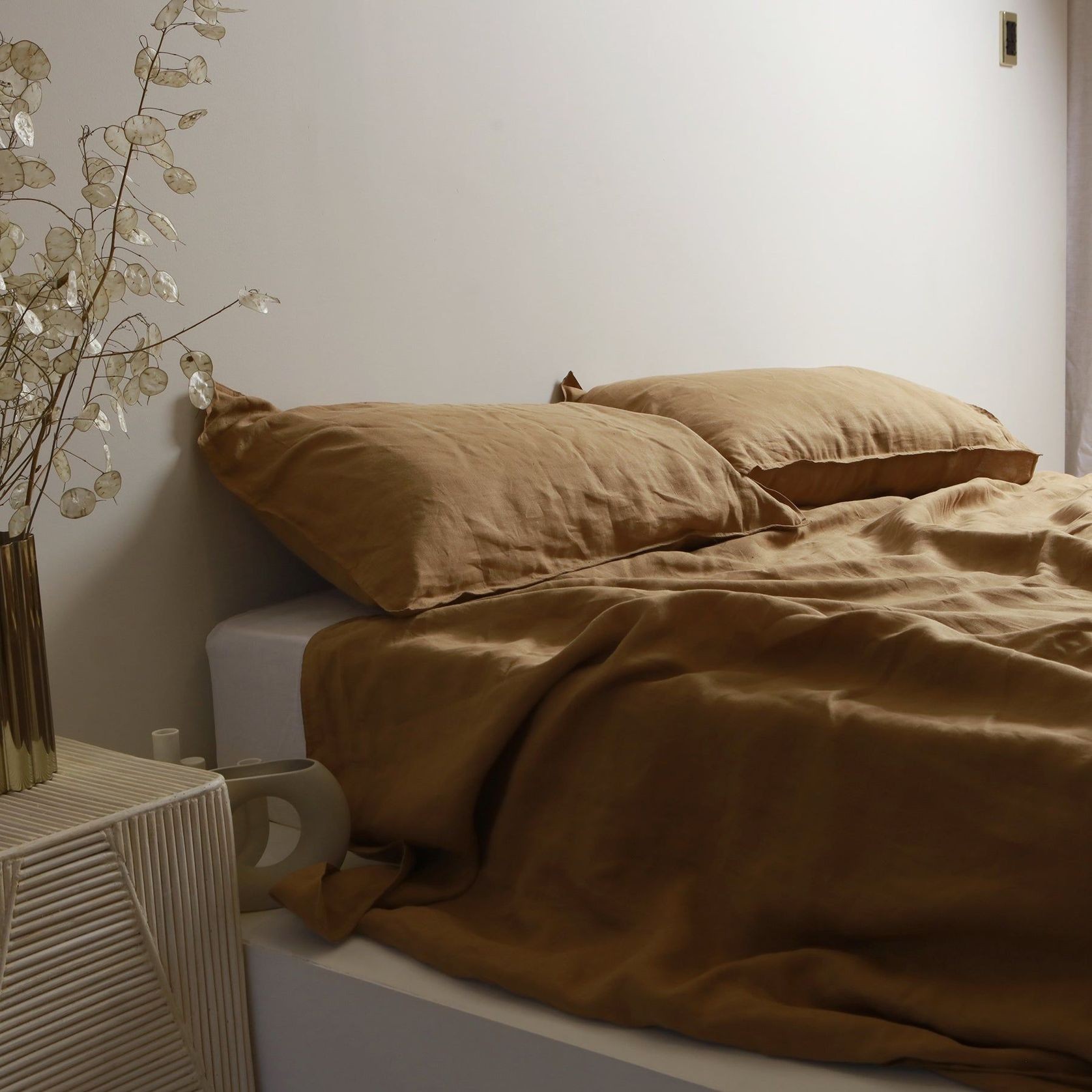 100% French Flax Linen Sheet Set - Ginger gallery detail image