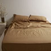 100% French Flax Linen Sheet Set - Ginger gallery detail image