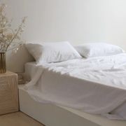 100% French Flax Linen Sheet Set- White gallery detail image