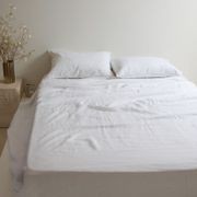 100% French Flax Linen Sheet Set- White gallery detail image