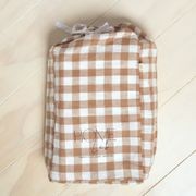 100% French Flax Linen Sheet Set - Ginger Gingham gallery detail image