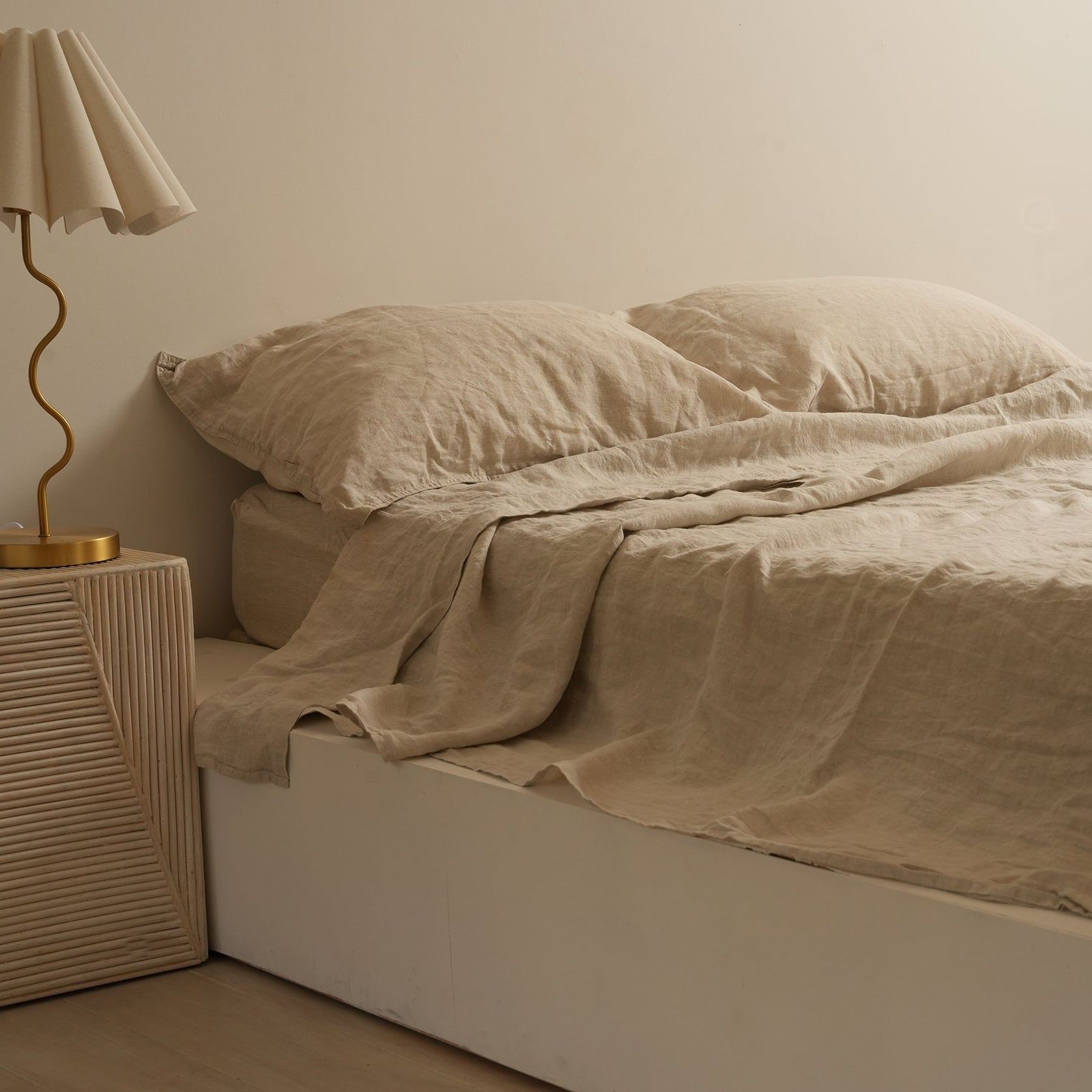 100% French Flax Linen Sheet Set - Natural Oat gallery detail image