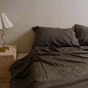 100% French Flax Linen Sheet Set- Deep Moss gallery detail image