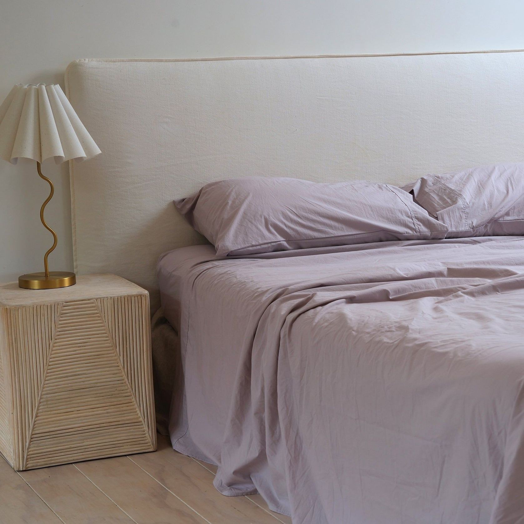 100% Stonewashed Cotton Sheet Set- Lavender gallery detail image