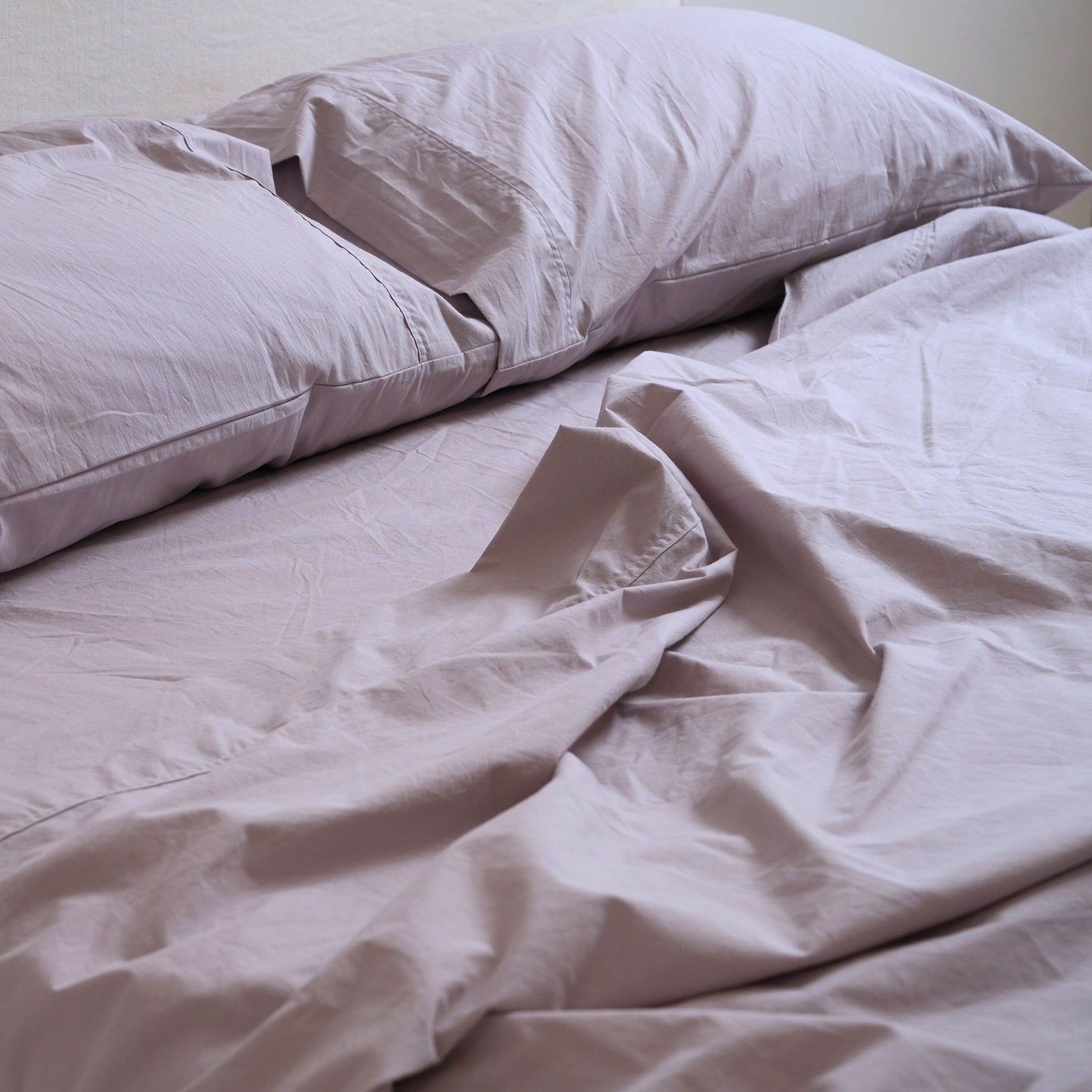 100% Stonewashed Cotton Sheet Set- Lavender gallery detail image