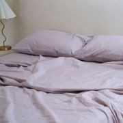100% Stonewashed Cotton Sheet Set- Lavender gallery detail image