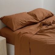 100% Stonewashed Cotton Sheet Set- Rust gallery detail image