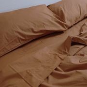 100% Stonewashed Cotton Sheet Set- Rust gallery detail image