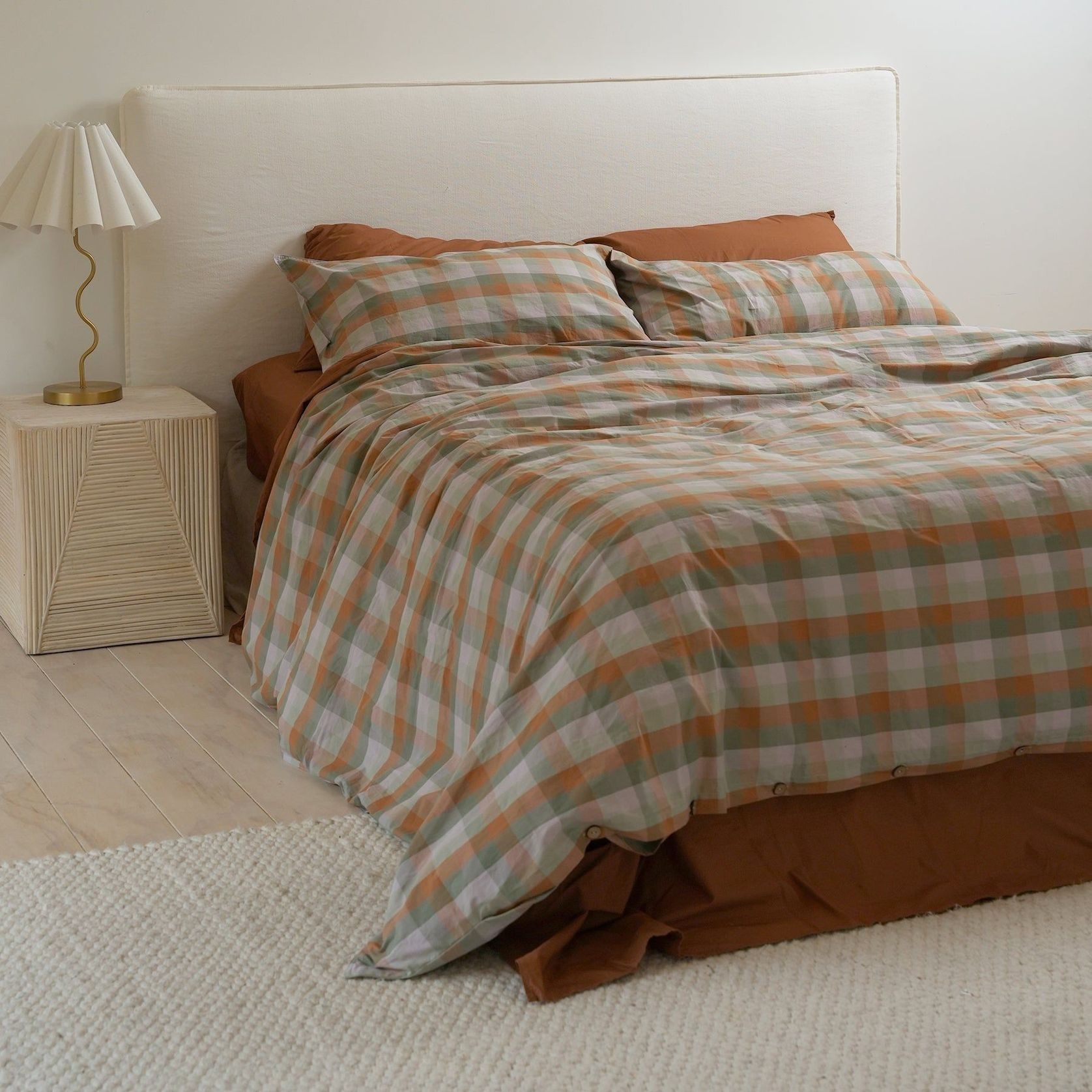 100% Stonewashed Cotton Sheet Set- Rust gallery detail image