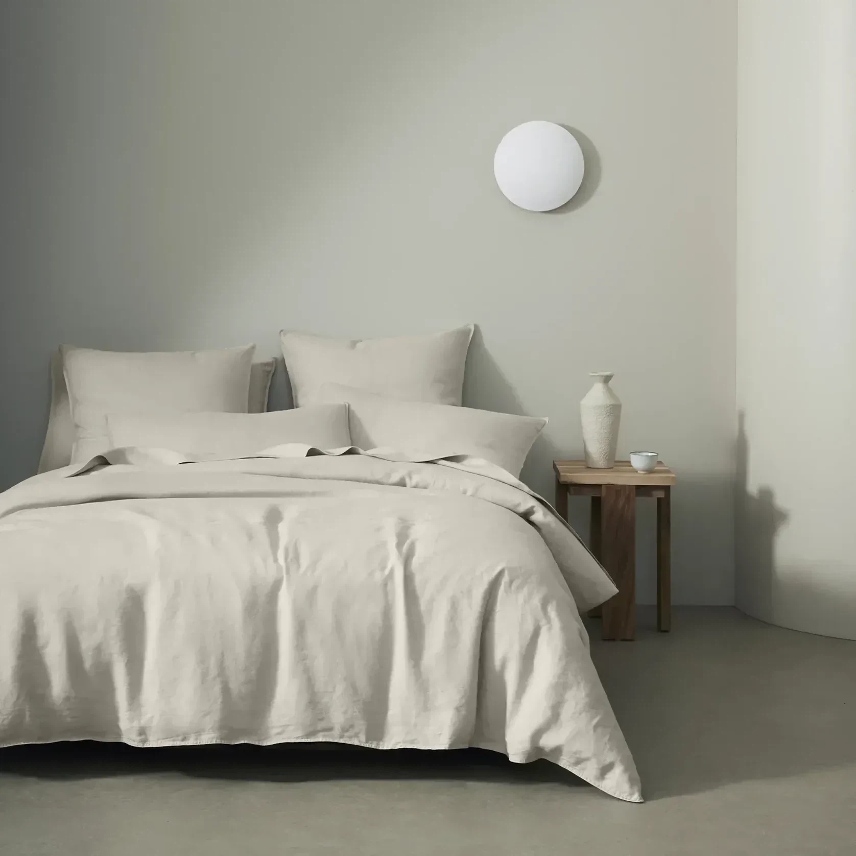 Ravello Linen Flat Sheet - Bone | Weave Home Bed Linen gallery detail image