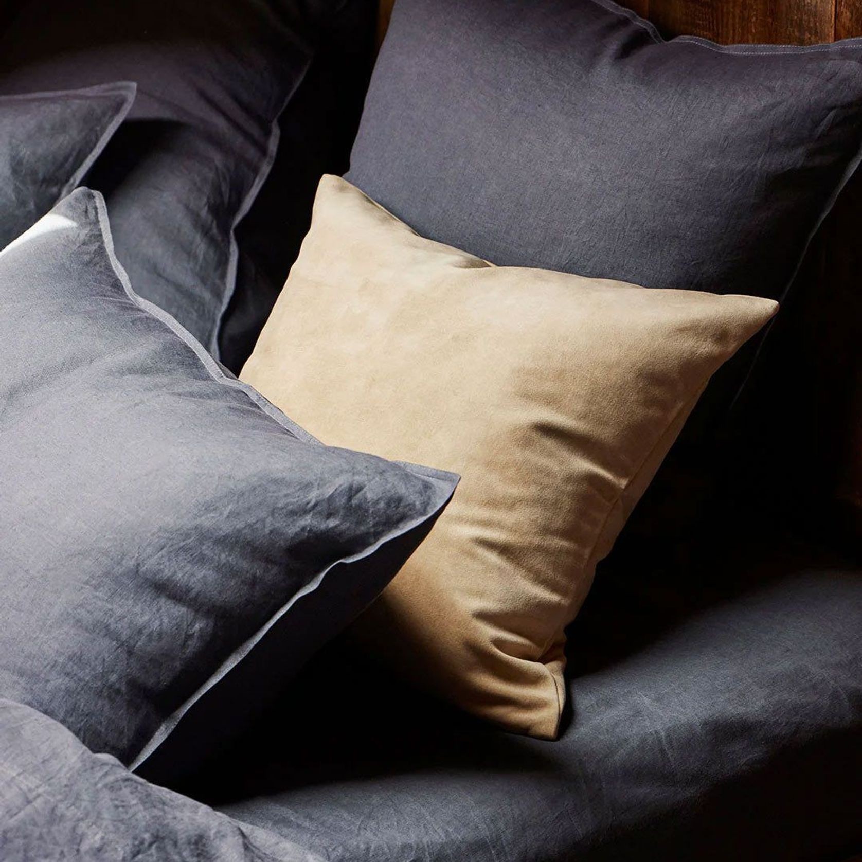 Ravello Linen Flat Sheet - Denim | Weave Home Bed Linen gallery detail image