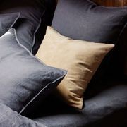 Ravello Linen Fitted Sheet - Denim | Weave Home Bed Linen gallery detail image