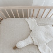 100% French Flax Linen fitted Cot Sheet- Natural Oat gallery detail image