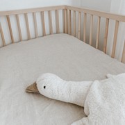 100% French Flax Linen fitted Cot Sheet- Natural Oat gallery detail image
