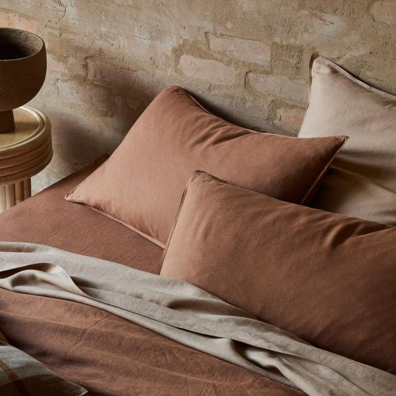 Ravello Linen Flat Sheet - Biscuit | Weave Home Bed Linen gallery detail image