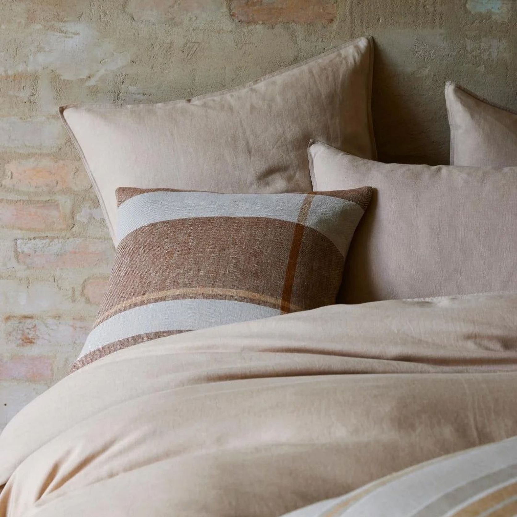 Ravello Linen Fitted Sheet - Shell | Weave Home Bed Linen gallery detail image