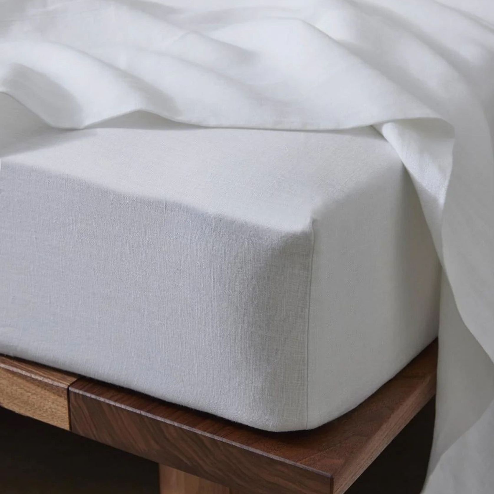 Ravello Linen Flat Sheet - White | Weave Home Bed Linen gallery detail image