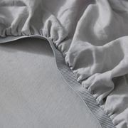 Ravello Linen Fitted Sheet - Silver | Weave Home Bed Linen gallery detail image