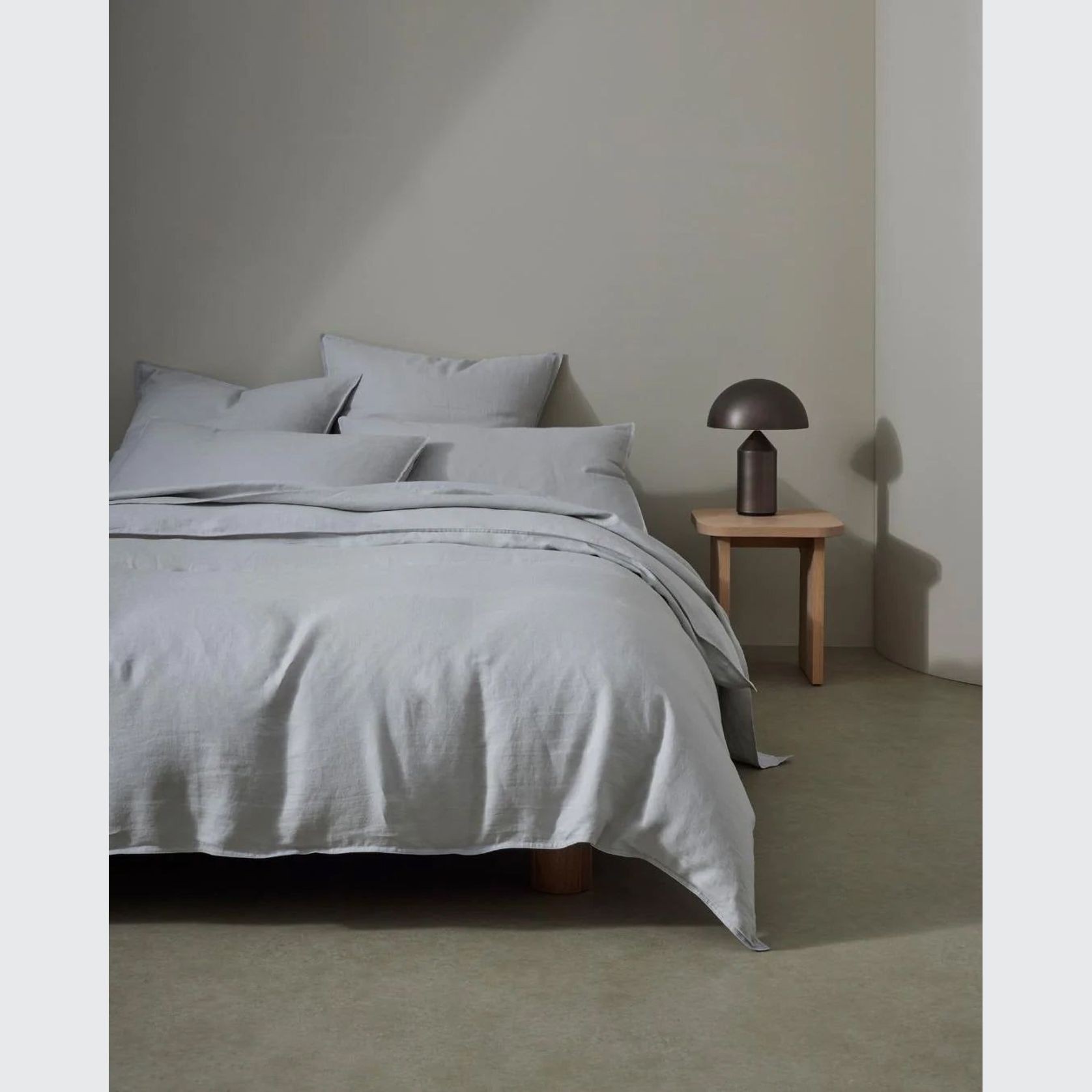 Ravello Linen Fitted Sheet - Silver | Weave Home Bed Linen gallery detail image