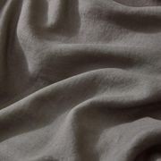 Ravello Linen Fitted Sheet - Charcoal | Weave Home Bed Linen gallery detail image