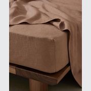 Ravello Linen Fitted Sheet - Biscuit | Weave Home Bed Linen gallery detail image