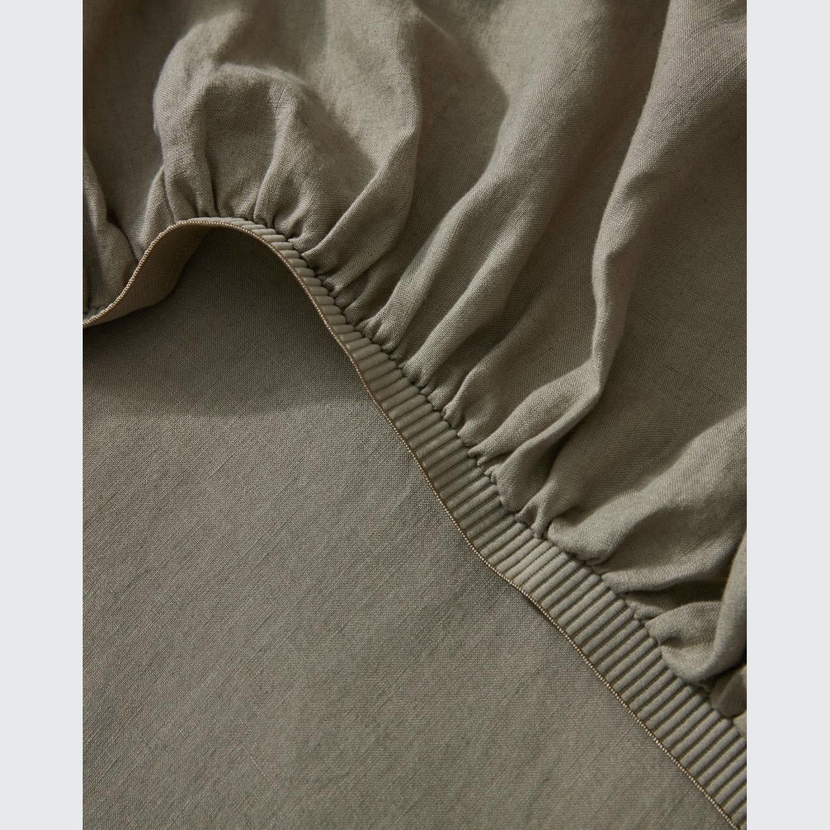 Ravello Linen Fitted Sheet - Caper | Weave Home Bed Linen gallery detail image
