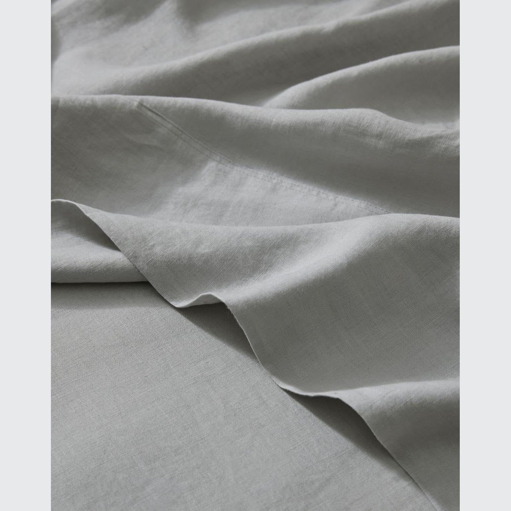 Ravello Linen Flat Sheet - Silver | Weave Home Bed Linen gallery detail image