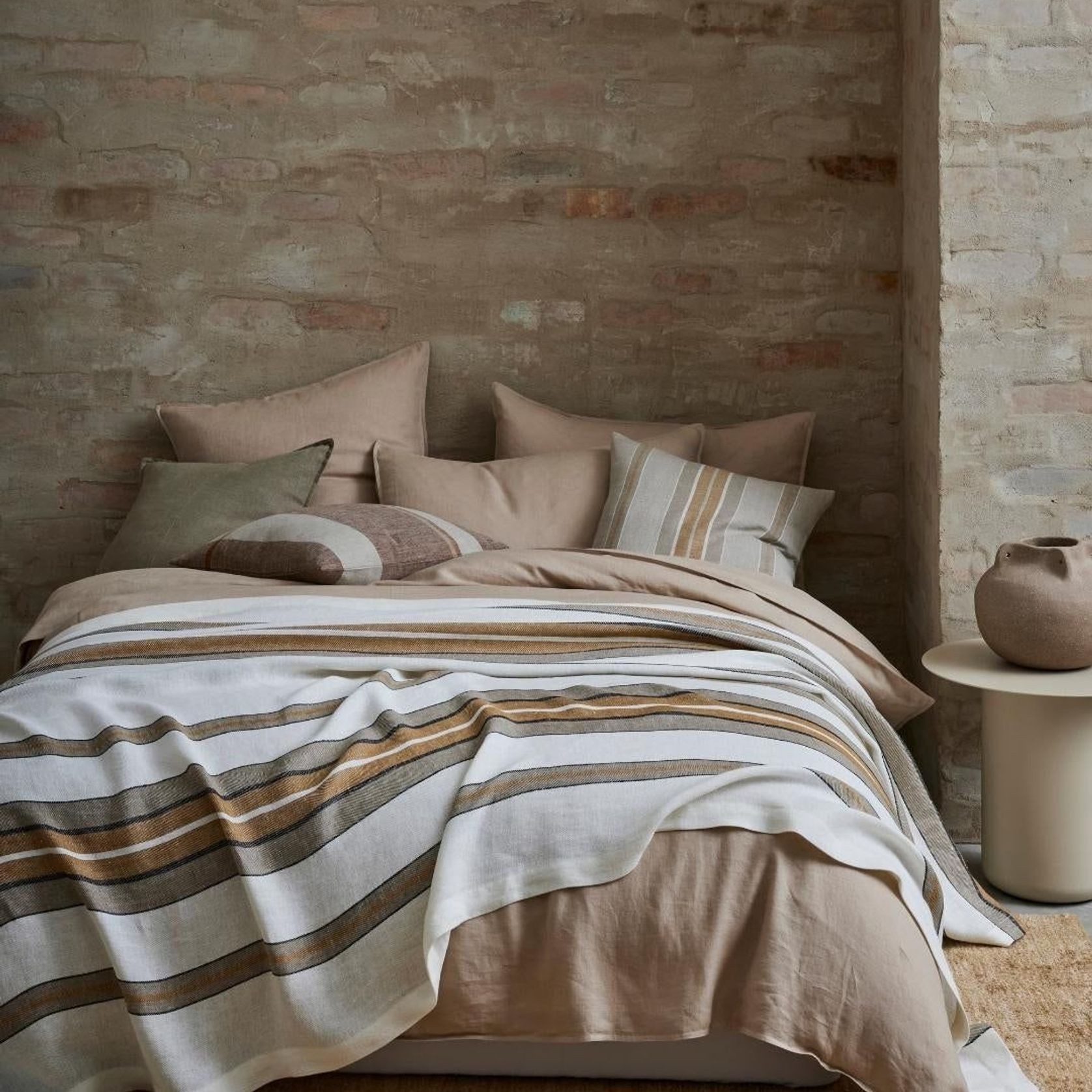 Ravello Linen Flat Sheet - Shell | Weave Home Bed Linen gallery detail image