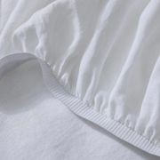 Ravello Linen Fitted Sheet - White | Weave Home Bed Linen gallery detail image