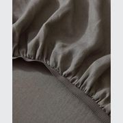 Ravello Linen Fitted Sheet - Charcoal | Weave Home Bed Linen gallery detail image