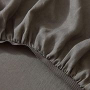 Ravello Linen Fitted Sheet - Charcoal | Weave Home Bed Linen gallery detail image